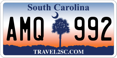 SC license plate AMQ992
