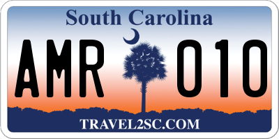 SC license plate AMR010