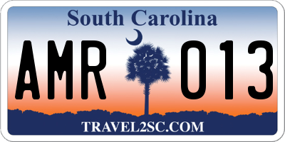 SC license plate AMR013