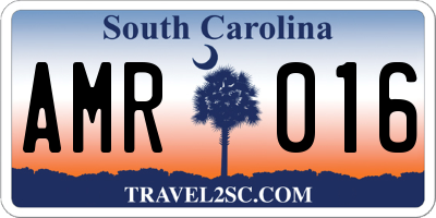 SC license plate AMR016