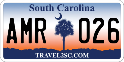 SC license plate AMR026