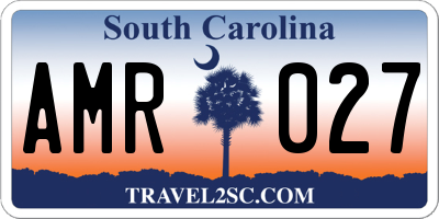 SC license plate AMR027
