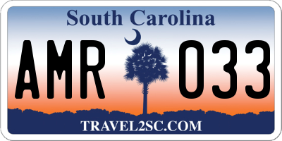 SC license plate AMR033
