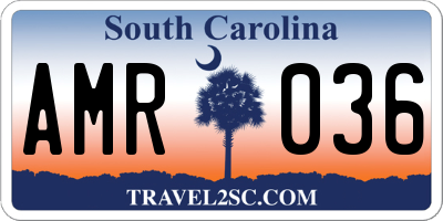 SC license plate AMR036
