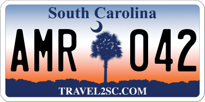 SC license plate AMR042