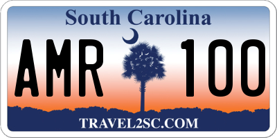 SC license plate AMR100