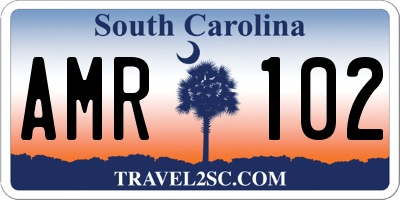 SC license plate AMR102