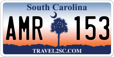 SC license plate AMR153
