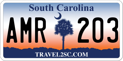SC license plate AMR203