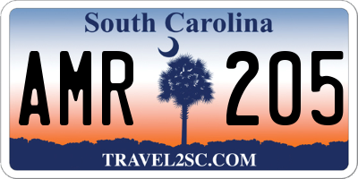 SC license plate AMR205