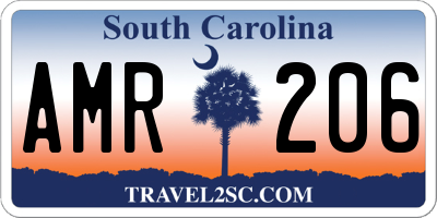 SC license plate AMR206