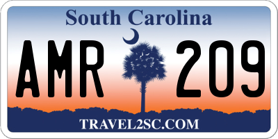 SC license plate AMR209