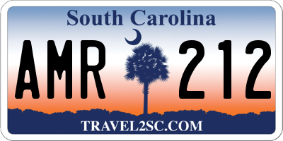 SC license plate AMR212