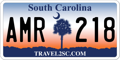 SC license plate AMR218