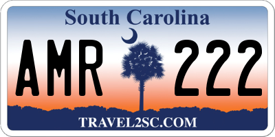SC license plate AMR222