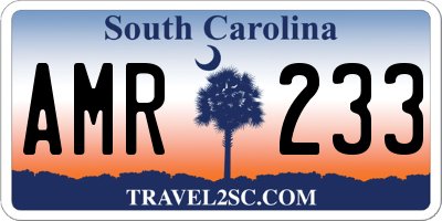 SC license plate AMR233