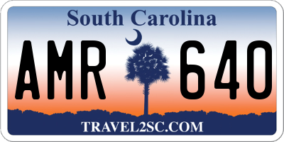SC license plate AMR640