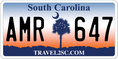 SC license plate AMR647