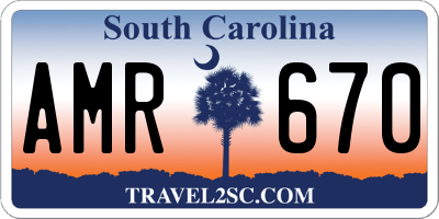 SC license plate AMR670