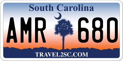 SC license plate AMR680