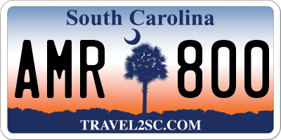 SC license plate AMR800