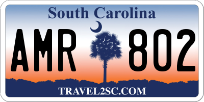 SC license plate AMR802