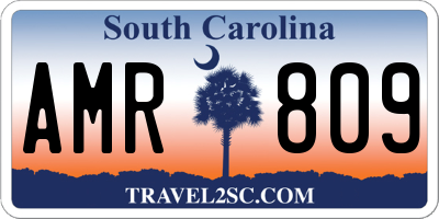 SC license plate AMR809