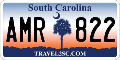 SC license plate AMR822