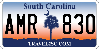 SC license plate AMR830