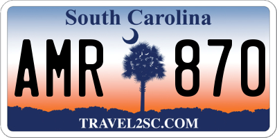 SC license plate AMR870
