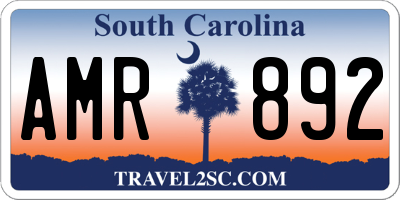 SC license plate AMR892