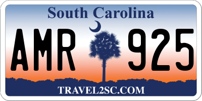 SC license plate AMR925