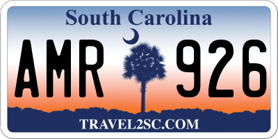 SC license plate AMR926