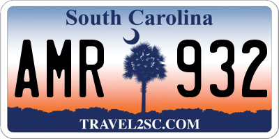 SC license plate AMR932
