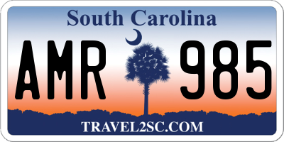 SC license plate AMR985