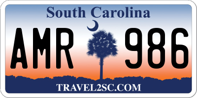 SC license plate AMR986