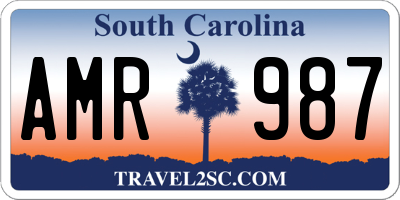 SC license plate AMR987