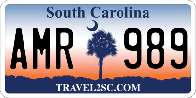 SC license plate AMR989