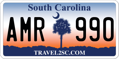 SC license plate AMR990