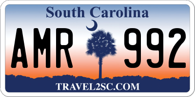 SC license plate AMR992
