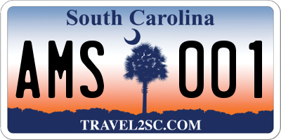 SC license plate AMS001