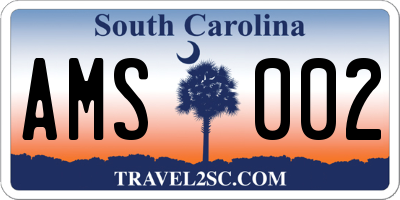 SC license plate AMS002