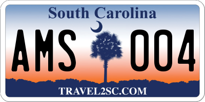 SC license plate AMS004
