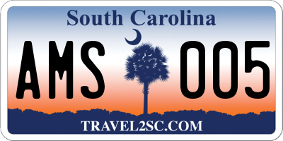 SC license plate AMS005