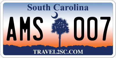 SC license plate AMS007