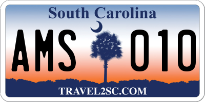SC license plate AMS010