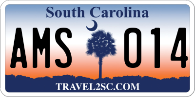 SC license plate AMS014