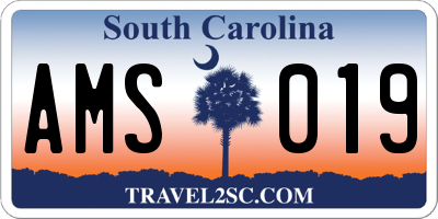 SC license plate AMS019