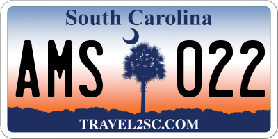 SC license plate AMS022