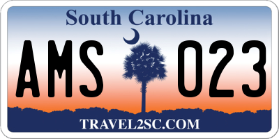 SC license plate AMS023